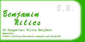 benjamin milics business card