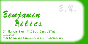 benjamin milics business card